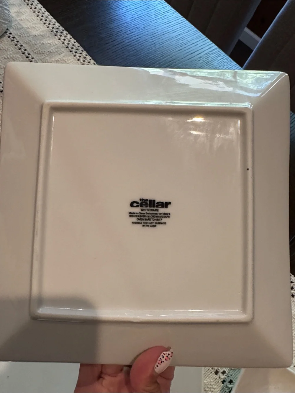 White Square Ceramic Dinner and Salad Plate Set